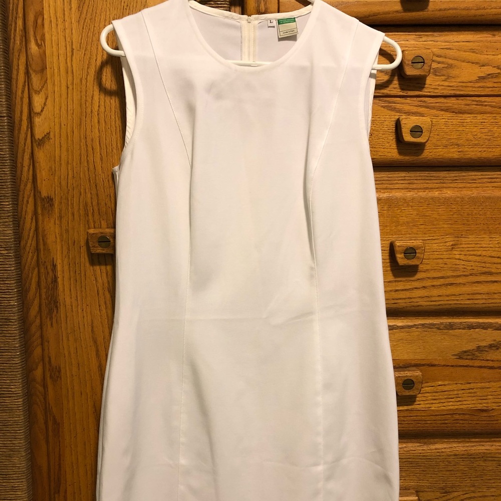 Benetton white shift dress in size large.
